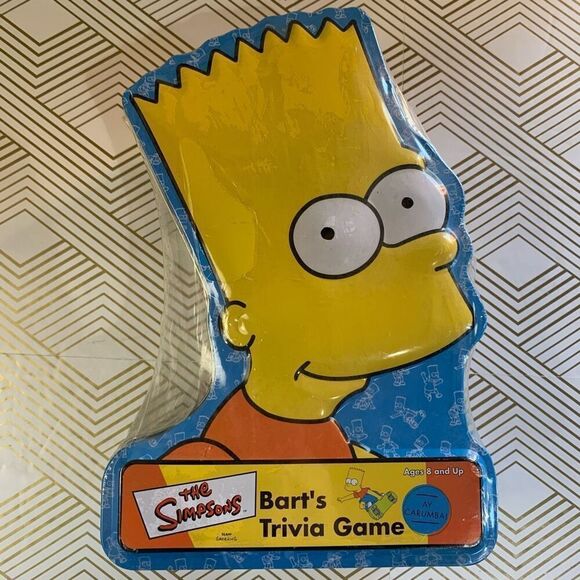 The Simpsons Barts Trivia Game New In Package 2001‎ Sealed Yellow Blue Red - Picture 1 of 8